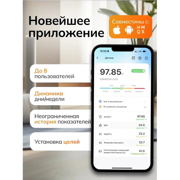Умные напольные весы Мера Smart Fit Pro 71061823 (белый)