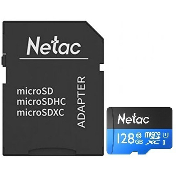 Карта памяти Netac P500 Standard 128GB NT02P500STN-128G-R (с адаптером)