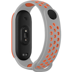 Ремешок Bingo Sport для Xiaomi Mi Band 5/6 Серый с оранжевым