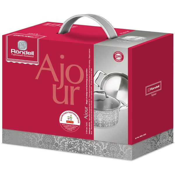 Кастрюля с/кр 24 см 5,0 л Ajour RONDELL RDS-1055