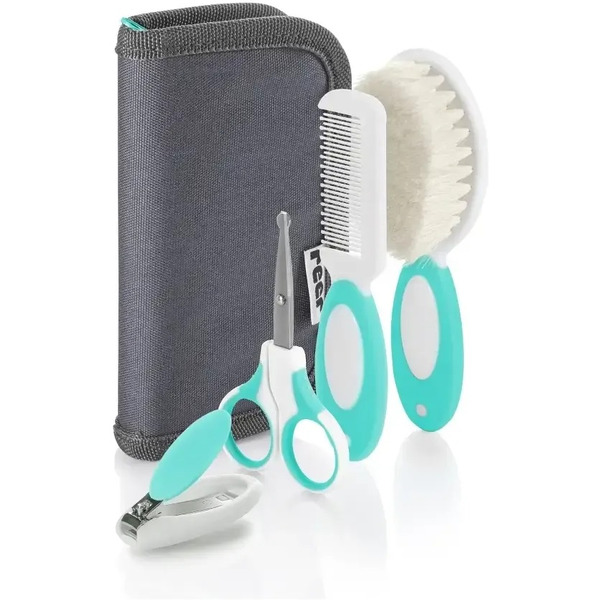 Набор по уходу детский REER 5 предметов (серый/мятный)