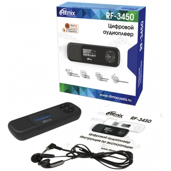 MP3 плеер RITMIX RF-3450 4GB (черный)