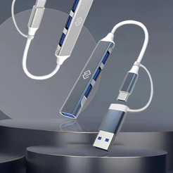Разветвитель USB-C + USB-A Digma DHUB-4USB-AC-3.0