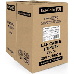 Кабель ExeGate UTP4-C5e-CU-S25-IN-LSZH-GR-305-FLUKE UTP / EX289281RUS