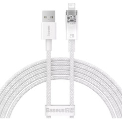 Кабель Baseus Explorer Series Fast Charging Cable with Smart Temperature Control 2.4A USB Type-A - Lightning (CATS010102) 2 м, белый)