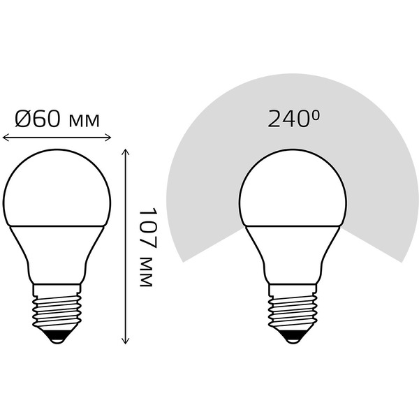 Лампа светодиодная GAUSS А60 10W 4100K E27