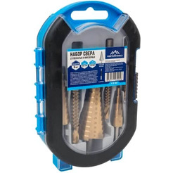 Набор сверл ступенчатых и фрезерных Vertex Tools 4-12-368