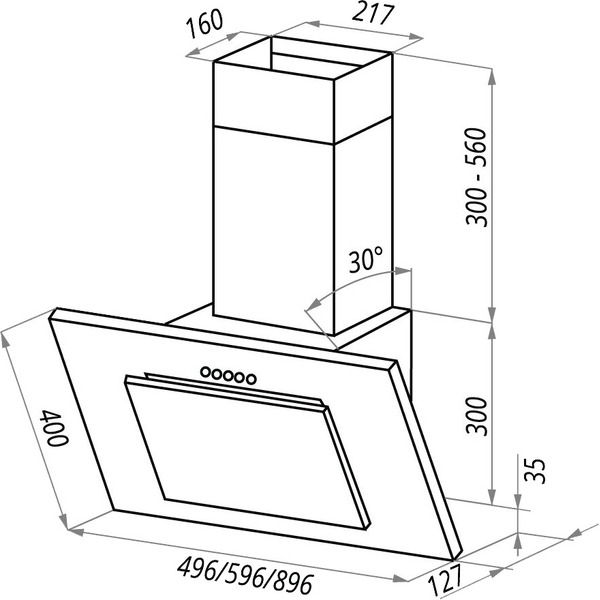Вытяжка MAUNFELD Tower GS 50 (нержавеющая сталь\черное стекло)