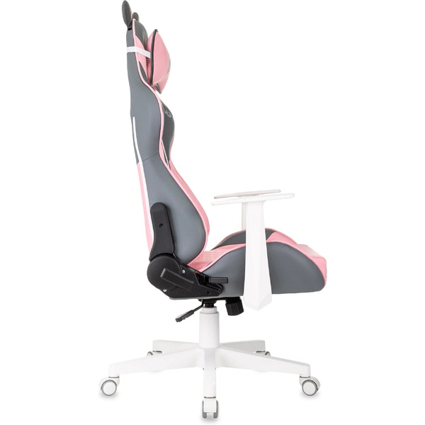 Кресло игровое Бюрократ Knight Catzy (экокожа, серый/розовый)