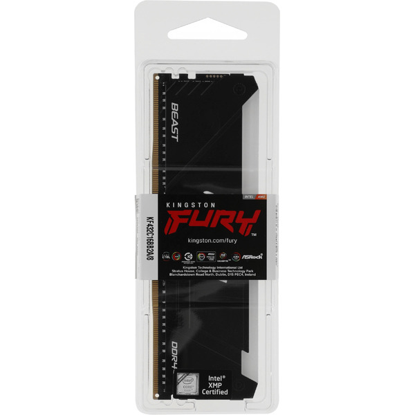 Оперативная память Kingston FURY Beast RGB 8ГБ DDR4 3200 МГц KF432C16BB2A/8