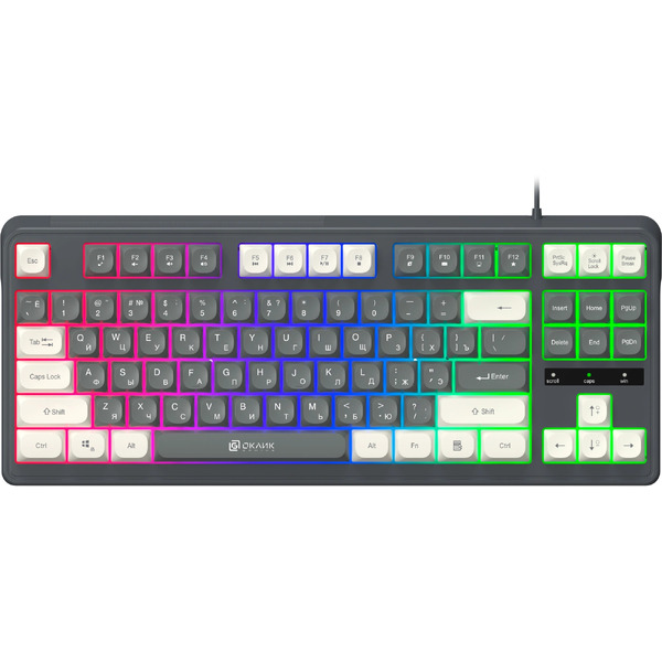 Клавиатура Оклик 711G (серый/белый)