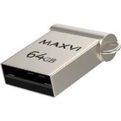 USB флеш Maxvi MM 64GB FD64GBUSB20C10MM (серебристый)