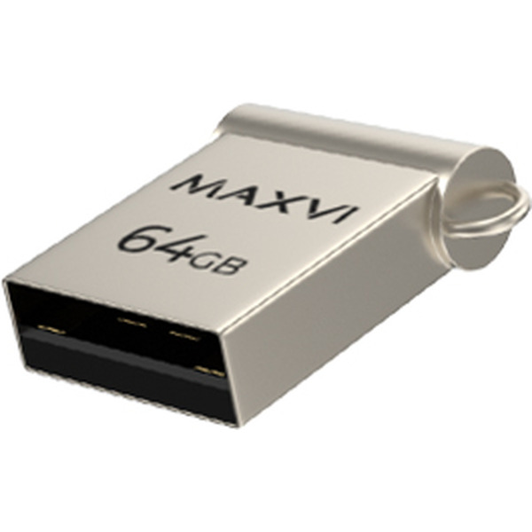 USB флеш Maxvi MM 64GB FD64GBUSB20C10MM (серебристый)