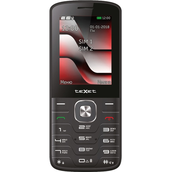 Телефон TEXET TM-D329 черный-красный