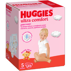 Детские одноразовые подгузники HUGGIES Ultra Comfort 5 Disney Girl (12-22кг) 84 шт.
