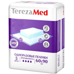 Пеленки TerezaMed Впитывающие Super 60x90 (5 шт)