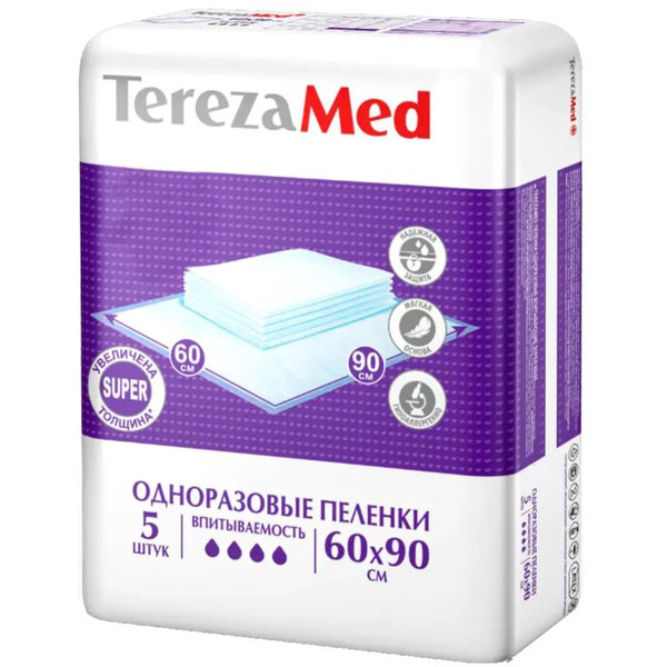 Пеленки TerezaMed Впитывающие Super 60x90 (5 шт)