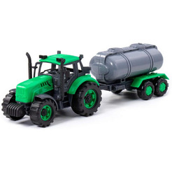 Трактор Полесье Прогресс с прицепом-цистерной 91567 (зеленый)