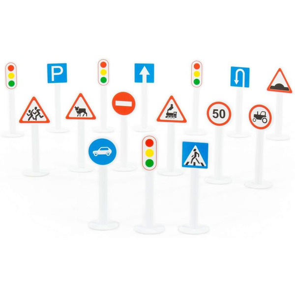 Набор дорожных знаков Полесье №1 (16 элементов) 64196