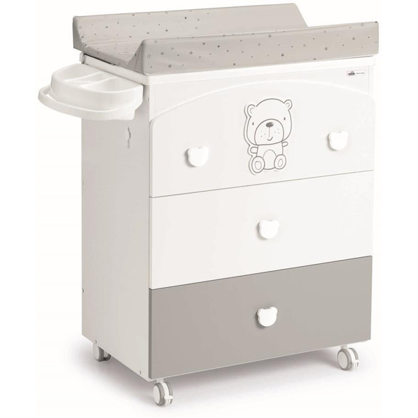 Комод пеленальный CAM CASSETTIERA ORSO (группа 0/3), Тедди серый, белый/серый-серый