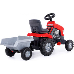 Каталка-трактор с педалями Turbo с полуприцепом Полесье 52681