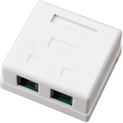 Розетка телефонная + сетевая LAN Rexant 06-0106-C (гнездо 8Р8С (Rj-45) + гнездо 6Р-4С (RJ-11))