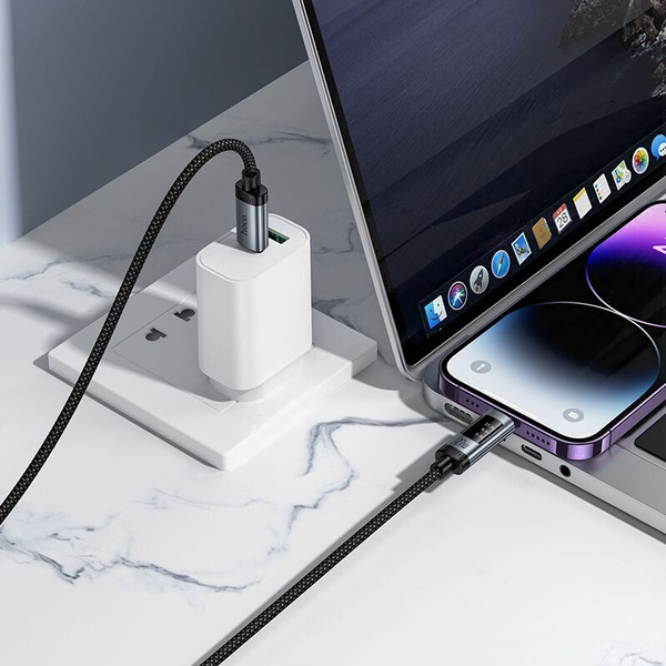 Зарядный кабель Hoco U148 Type-C-Lightning (1.2м, черный)