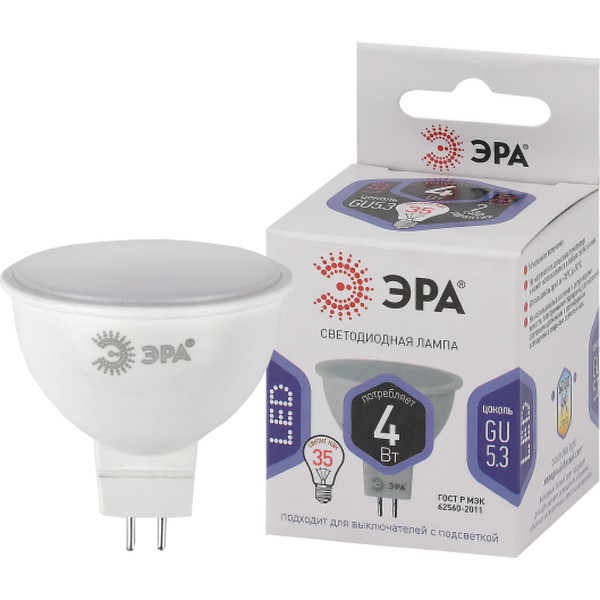 Лампочка ЭРА STD LED MR16-4W-860-GU5.3