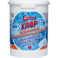 Химия для бассейна Девон Девон-хлор медленный комплексного действия 1 кг