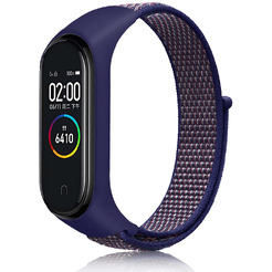 Ремешок Bingo Nylon для Xiaomi Mi Band 3/4/5/6 (темно-синий)