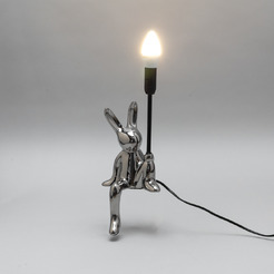 Светильник декоративный настольный REXANT 603-1030 МОБИ Заяц Е14, 40Вт, хром