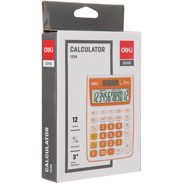 Калькулятор Deli E1238/BLUE
