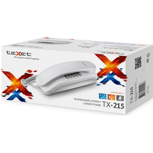 Проводной телефонный аппарат TEXET TX-215, белый