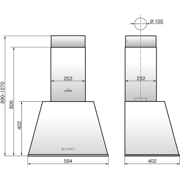 Вытяжка Elikor Гамма 60П-650-Э3Д 946118 (антрацит/серебро)