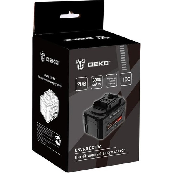 Аккумулятор Deko UNV6.0 Extra 063-4498 (20В/6 Ач)