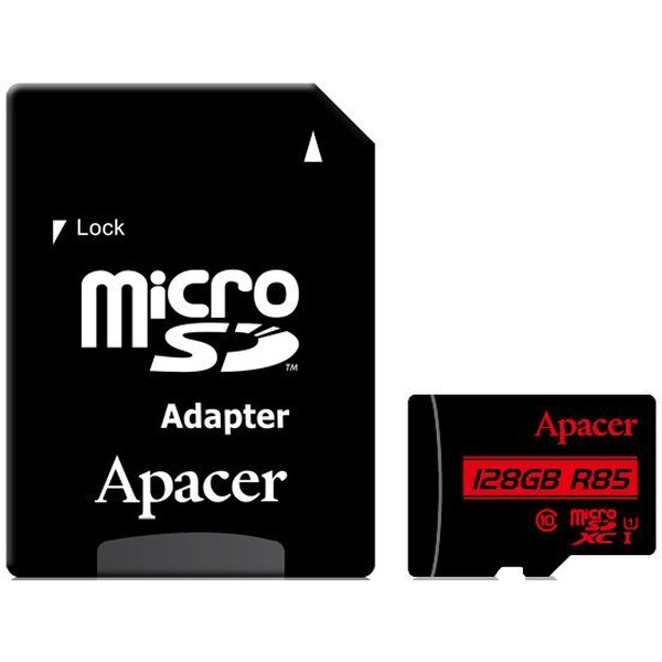 Карта памяти Apacer microSDXC AP128GMCSX10U5-R 128GB (с адаптером)