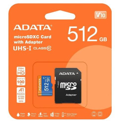 Карта памяти ADATA Premier AUSDX512GUICL10A1-RA1 microSDXC 512GB (с адаптером)