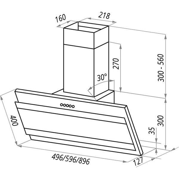 Вытяжка MAUNFELD Tower G Satin 90 (stripes) (белый)