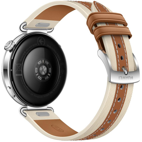 Смарт-часы HUAWEI Watch GT 6 41mm (KSU-B19) серебристый, с коричневым кожаным ремешком
