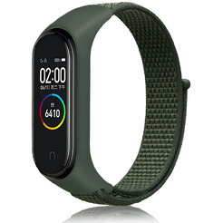 Ремешок Bingo Nylon для Xiaomi Mi Band 3/4/5/6 (темно-зеленый)