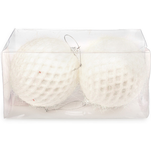 M87-26 Набор новогодних шаров 2шт белый Ausini