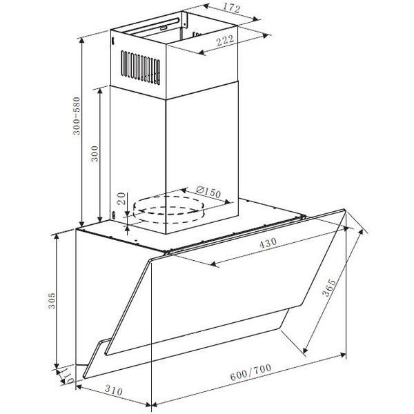 Кухонная вытяжка MAUNFELD Plym Soft 60 (белый)