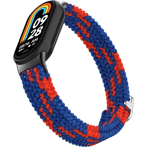 Ремешок Bingo Braided для Xiaomi Mi Band 8 Синий с красным