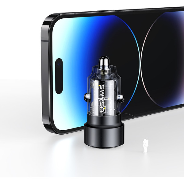 Автомобильное зарядное устройство USAMS CC208 60W (черный)