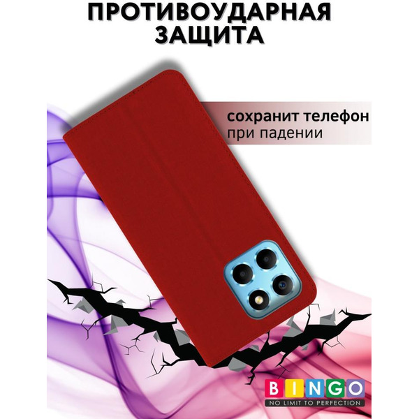 Чехол-книга BINGO Book для HONOR X6/HONOR 70 Lite красный