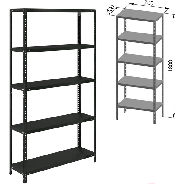 Стеллаж металлический Brabix Ms Kd-180/40/70-5 291268