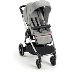 Универсальная коляска CAM Milano (2 в 1, бордовые полосы/серебряный блеск)