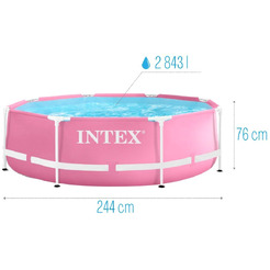 Каркасный бассейн Intex Pink Metal Frame 28290 (244х76 см)