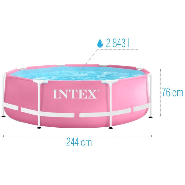 Каркасный бассейн Intex Pink Metal Frame 28290 (244х76 см)