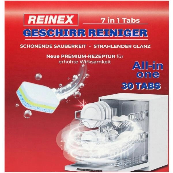 Таблетки для посудомоечных машин Reinex Geschirr-Reining Tabs 7 в 1 (30шт)